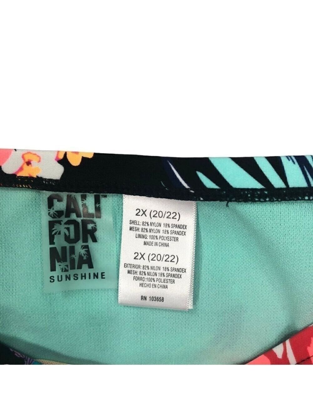 California Sunshine NWT Black Floral Bikini Swim Bottom Size 2X - Picture 7 of 7